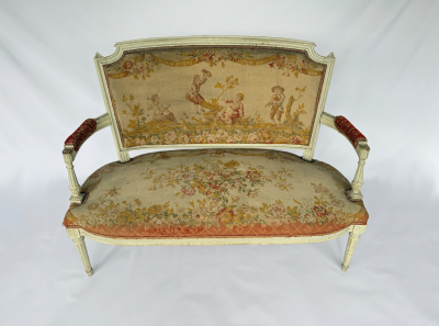 Late 19th Century Louis XVI Style Canape from Matching Parlor Suite