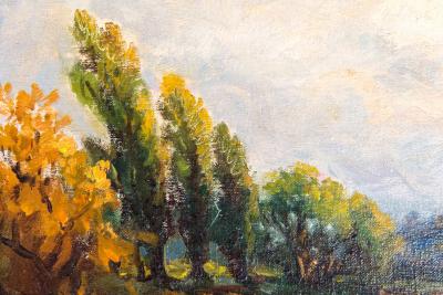 Late 19th Century Pair Oil Painting Giltwood Frame