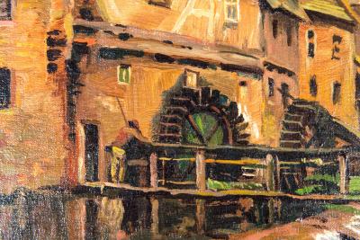 Late 19th Century Pair Oil Painting Giltwood Frame