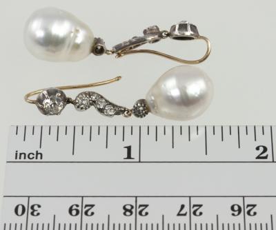 Late 19th Century Pearl and Diamond Earrings