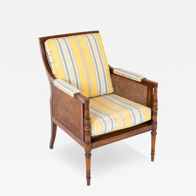 Late 19th Century Regency Caned Library Armchair