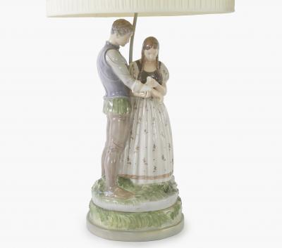 Late 19th Century Royal Copenhagen Porcelain Lamps Set of 2