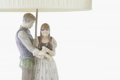 Late 19th Century Royal Copenhagen Porcelain Lamps Set of 2