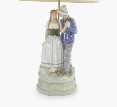 Late 19th Century Royal Copenhagen Porcelain Lamps Set of 2