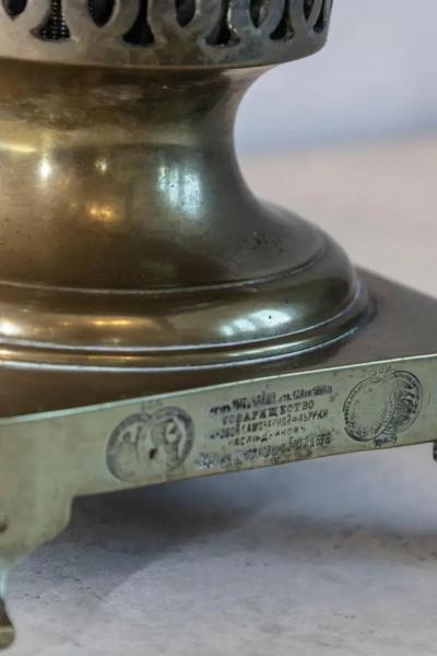 Late 19th Century Russian Brass Samovar Lamp