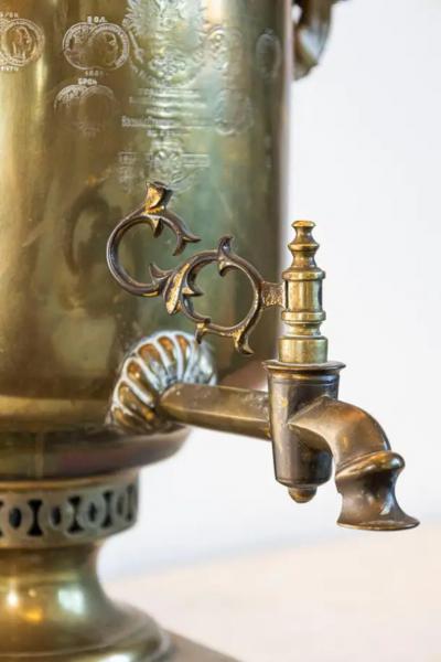 Late 19th Century Russian Brass Samovar Lamp