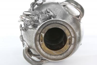 Late 19th Century Silver Plated Pair Vases Urns