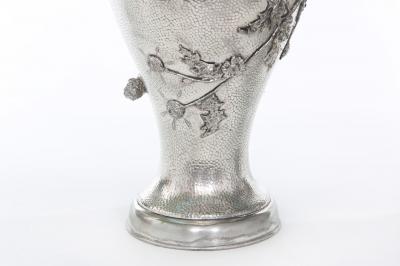 Late 19th Century Silver Plated Pair Vases Urns