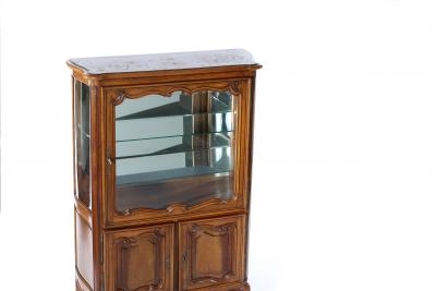 Late 19th Century Walnut Mirrored Interior China Cabinet