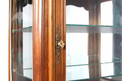Late 19th Century Walnut Mirrored Interior China Cabinet