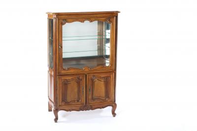 Late 19th Century Walnut Mirrored Interior China Cabinet