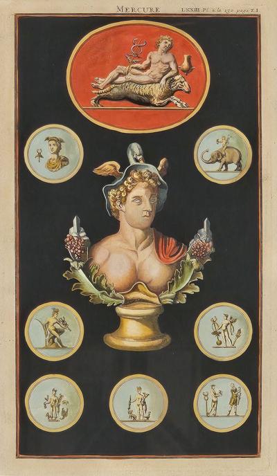 Late 19th Early 20th Century Italian Print of Mercury