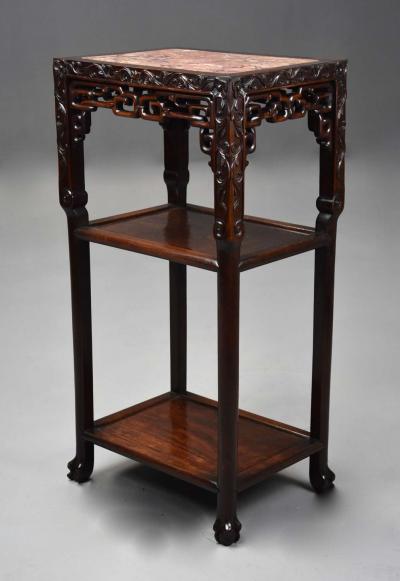 Late 19th century Chinese hardwood pot stand or table