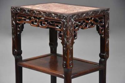 Late 19th century Chinese hardwood pot stand or table