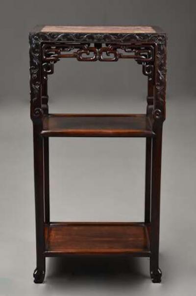 Late 19th century Chinese hardwood pot stand or table