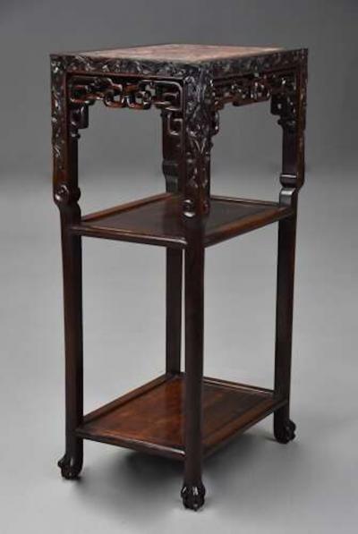Late 19th century Chinese hardwood pot stand or table