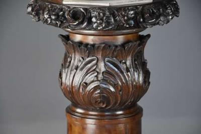 Late 19th century finely carved birch pedestal of large proportions