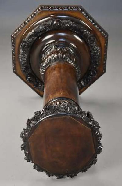 Late 19th century finely carved birch pedestal of large proportions