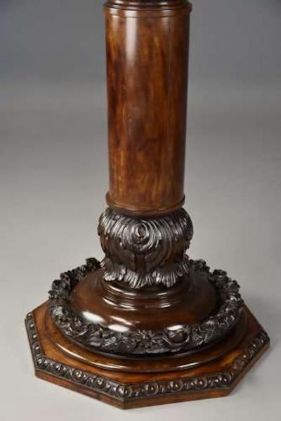 Late 19th century finely carved birch pedestal of large proportions