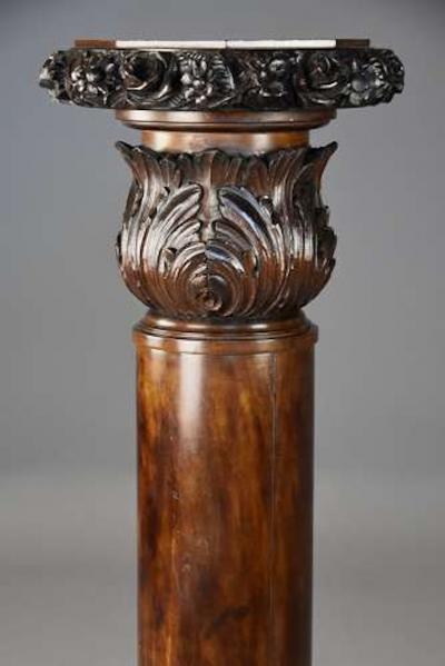 Late 19th century finely carved birch pedestal of large proportions
