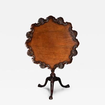 Late 19thc Chippendale style mahogany piecrust tilt top tea table