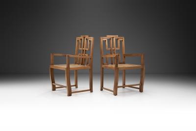 Late 20th Century Anglo Chinese Chairs with Caned Seats Europe 1980s