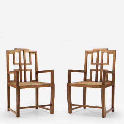 Late 20th Century Anglo Chinese Chairs with Caned Seats Europe 1980s