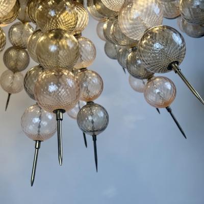 Late 20th Century Brass Balloton Murano Glass Sputnik Chandelier