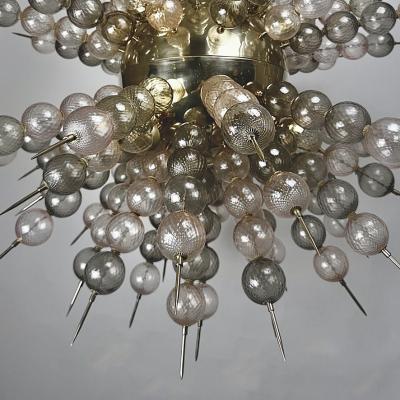 Late 20th Century Brass Balloton Murano Glass Sputnik Chandelier