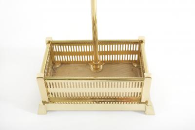 Late 20th Century Italian Solid Brass 5 Piece Fireplace Tool Set