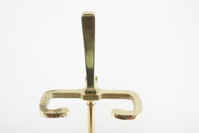 Late 20th Century Italian Solid Brass 5 Piece Fireplace Tool Set