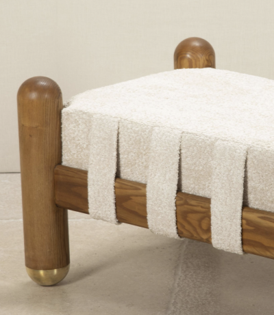 Late 20th Century Italian brass and wood bench