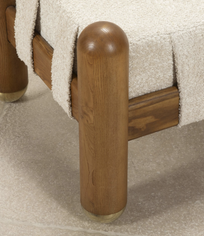 Late 20th Century Italian brass and wood bench