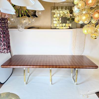 Late 20th Century Macassar Ebony Veneered Dining Table with Iron Basement
