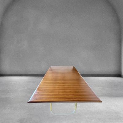 Late 20th Century Macassar Ebony Veneered Dining Table with Iron Basement