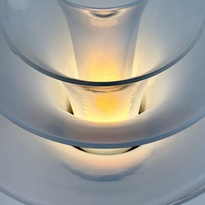 Late 20th Century Pair of Brass and Iridescent Murano Glass Table Lamps