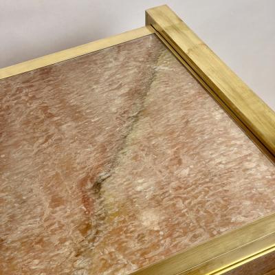 Late 20th Century Pair of Wood Brass Red Murano Art Glass Night Stands