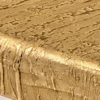 Late 20th Century Sculptural Roundish Brass Top and Blak Iron Coffee Table