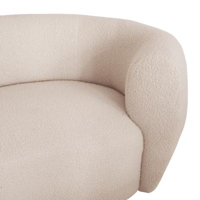 Late 20th Century Wool and Solid Wood Curved Sofa Italy