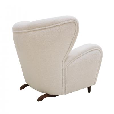 Late 20th Century Wool and Solid Wood Pair of Armchairs Norway