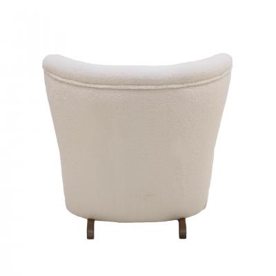 Late 20th Century Wool and Solid Wood Pair of Armchairs Norway