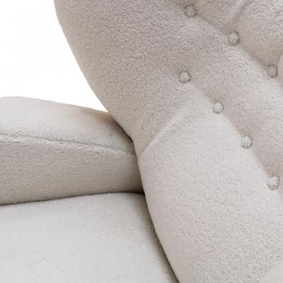 Late 20th Century Wool and Solid Wood Pair of Armchairs Norway