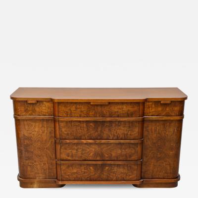 Late Art Deco Flame Mahogany Sideboard or Buffet France