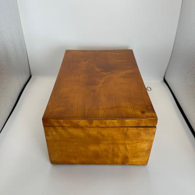 Late Biedermeier Box Birch Solid Wood Northern Germany circa 1840