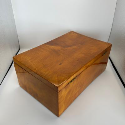 Late Biedermeier Box Birch Solid Wood Northern Germany circa 1840