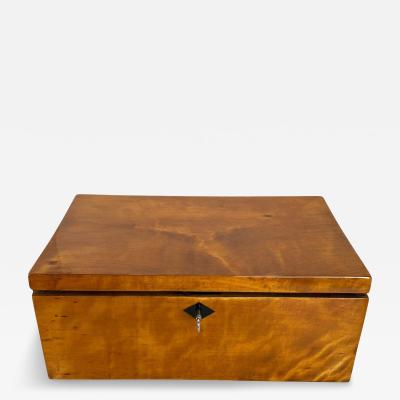 Late Biedermeier Box Birch Solid Wood Northern Germany circa 1840