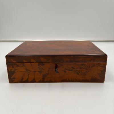 Late Biedermeier Jewelry Box Printed beech Germany circa 1840