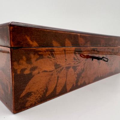 Late Biedermeier Jewelry Box Printed beech Germany circa 1840