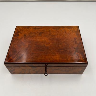 Late Biedermeier Jewelry Box Printed beech Germany circa 1840