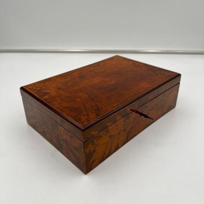 Late Biedermeier Jewelry Box Printed beech Germany circa 1840